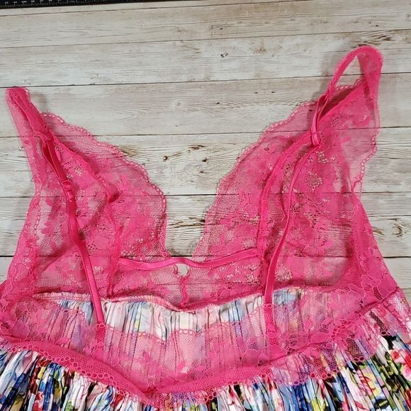 Victoria's Secret x Mary Katrantzou Satin &‎ Lace Pink Babydoll Slip Lingerie XS - Picture 7 of 12